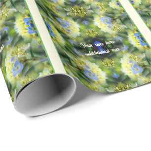 Blue Hydrangea Flower Personalized  Wrapping Paper