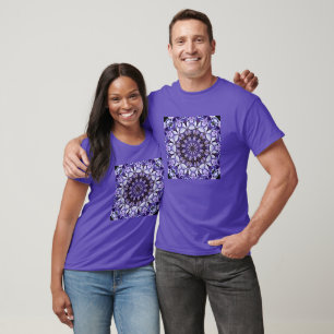 Blue Hydrangea Flower Petals Abstract Art Pattern T-Shirt
