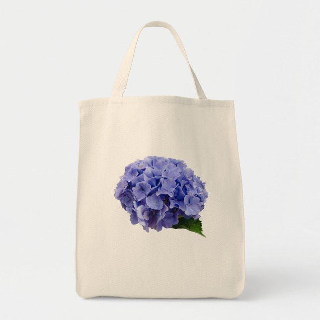 Blue Hydrangea Flower Spring Summer Tote Bag (Front)