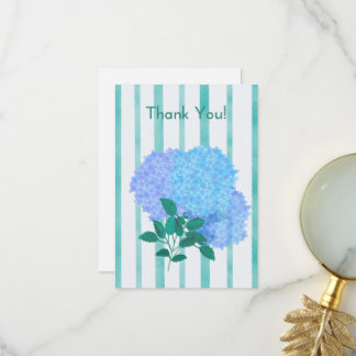 Blue Hydrangea Flower Thank You Card