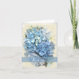 Blue Hydrangea Flower Thank You Card