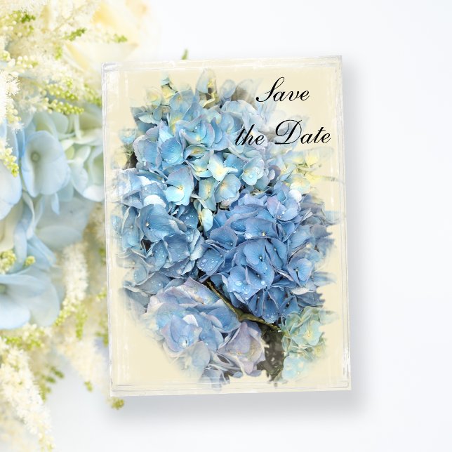 Blue Hydrangea Flower Wedding Save the Date Invitation (Creator Uploaded)