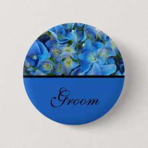 blue hydrangea flowers button