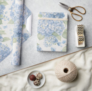 Blue Hydrangea Flowers   Elegant Gift Wrap