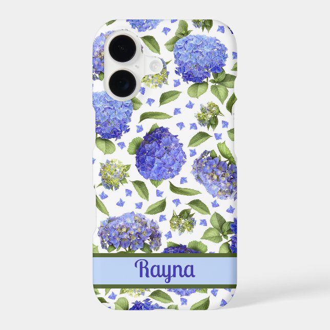 Blue Hydrangea Flowers Pattern Personalized (Back)