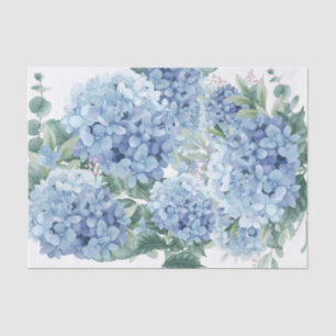 Blue hydrangea flowers tissue paper