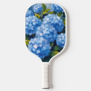 Blue Hydrangea Flowers Watercolor Floral Pickleball Paddle