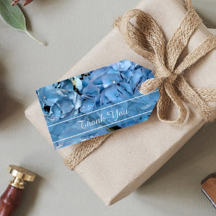 Blue Hydrangea Flowers Wedding Favour Tags