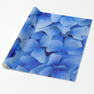 Blue Hydrangea Flowers Wrapping Paper