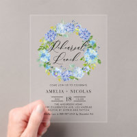 Blue Hydrangea Flowers Wreath Rehearsal Lunch