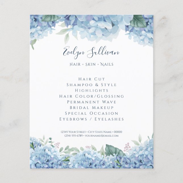 Blue Hydrangea Flyer (Front)