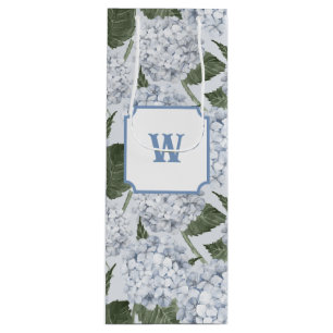 Blue Hydrangea Garden Floral Wine Gift Bag