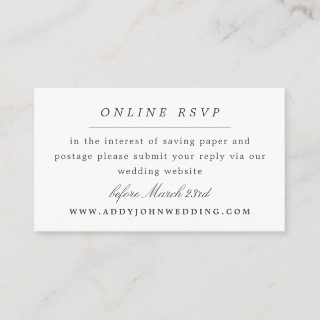 Blue Hydrangea Grand-millennial Online RSVP Card (Front)