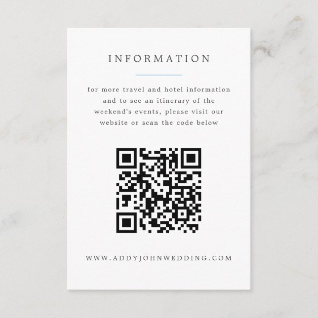 Blue Hydrangea Grand-millennial Wedding Info Enclosure Card (Front)