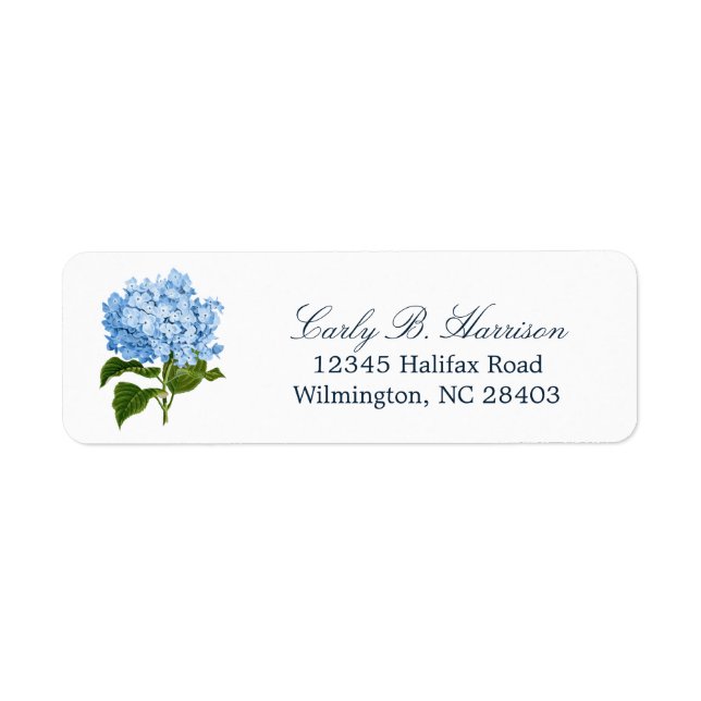 Blue Hydrangea Grandmillennial Adresse de retour (Devant)