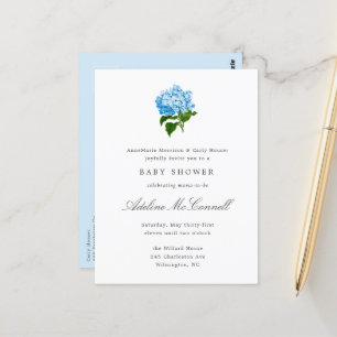 Blue Hydrangea Grandmillennial Baby Shower Postcard