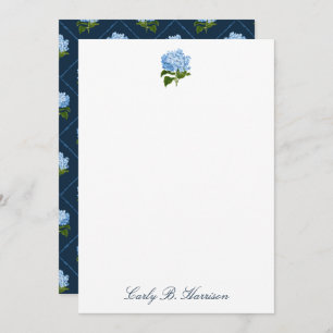 Blue Hydrangea Grandmillennial Personalized Note Invitation