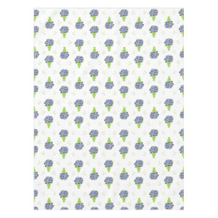 Blue Hydrangea Green Vase Coastal Pattern Tablecloth