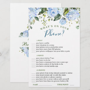 Blue Hydrangea Greenery Bridal Shower Game