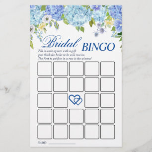 Blue Hydrangea  Greenery Bridal Shower Game