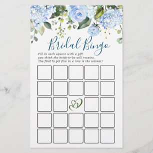 Blue Hydrangea Greenery Bridal Shower Game