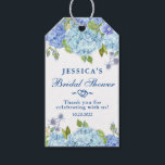 Blue Hydrangea  Greenery Bridal Shower Thank You Gift Tags<br><div class="desc">Attach these rustic chic tags to your wedding favours to say thank you to guests in summery style. All text is editable for ultimate customization.</div>