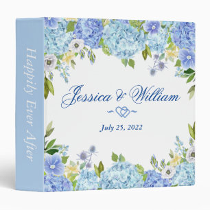 Blue Hydrangea Greenery Classeur de mariage person