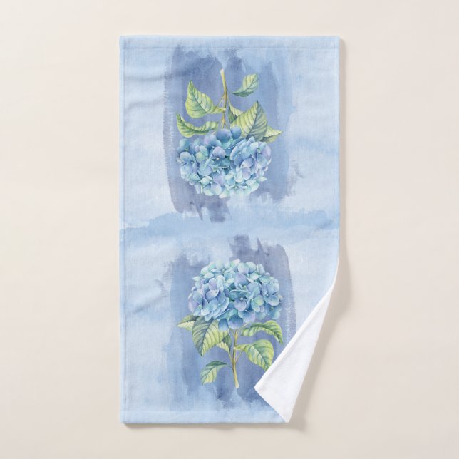 Blue Hydrangea hand towel workout towel (Hand Towel)