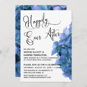 Blue Hydrangea Happily Ever After Reception Invitation