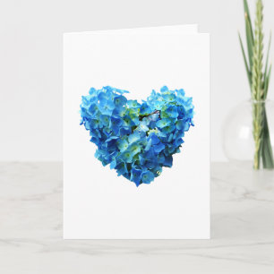 Blue Hydrangea Heart Card