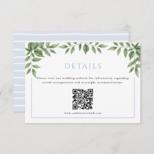 Blue Hydrangea Horizontal Detail with QR Code Enclosure Card