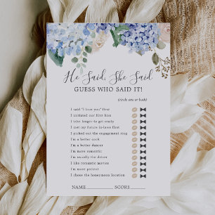 Blue Hydrangea Il Dit Qu'Elle A Dit Douche Carte D