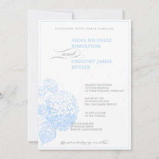 Blue Hydrangea Invitation