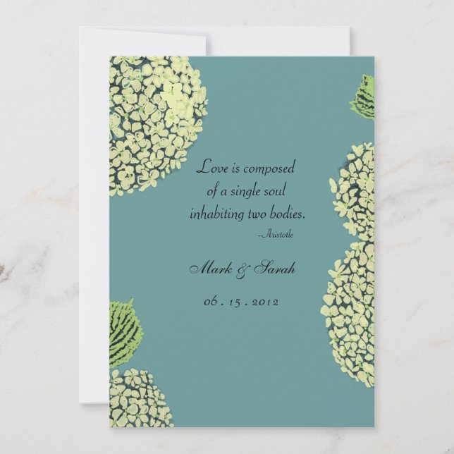 Blue Hydrangea Invitation (Front)