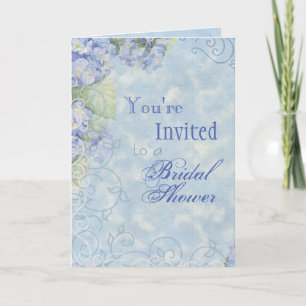 Blue Hydrangea, Invitation Mariage de douche nupti