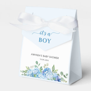 Blue Hydrangea It's a Boy Baby Shower Favor Box