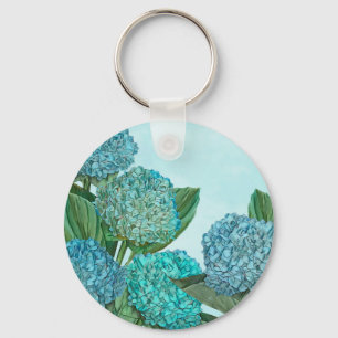 Blue Hydrangea Keychain