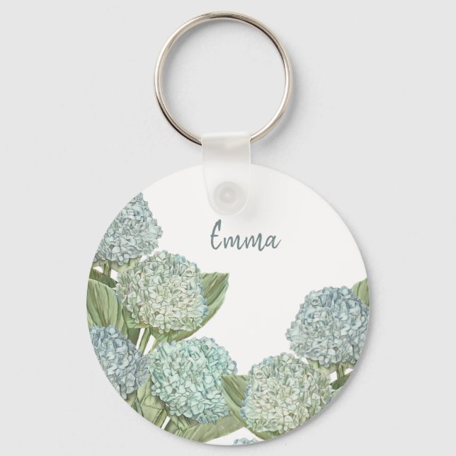 Blue Hydrangea Keychain (Front)