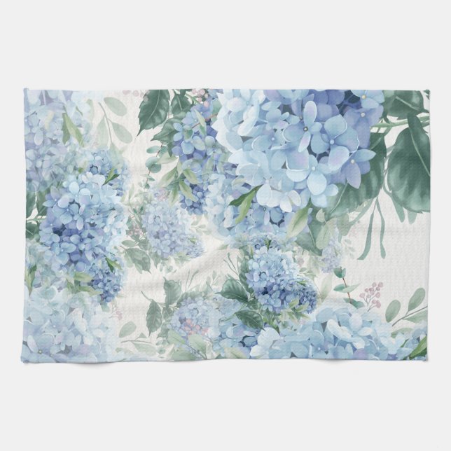 Blue Hydrangea Kitchen Towel (Horizontal)
