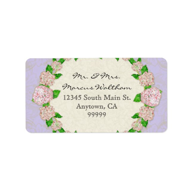 Blue Hydrangea Lace Floral Formal Elegant Business Label (Front)