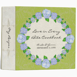 Blue Hydrangea Lace Floral Formal Elegant Weddings Binder