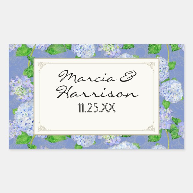 Blue Hydrangea Lace Floral Formal Elegant Weddings Sticker (Front)