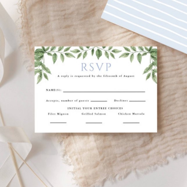 Blue Hydrangea Leaf Classic Mariage Réponse (Créateur téléchargé)
