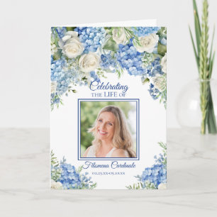 Blue Hydrangea Life Celebration Memorial Program