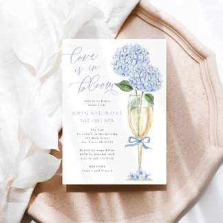 Blue Hydrangea Love is in Bloom Bridal Shower Invitation