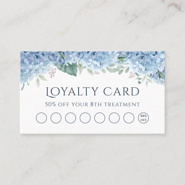Blue Hydrangea loyalty card (Front)