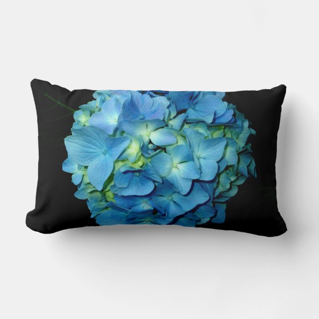 Blue Hydrangea Lumbar Pillow (Front)
