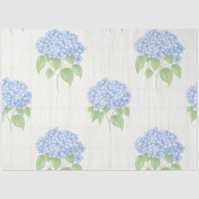 Blue Hydrangea Luxe Floral Tissue Paper | Elegant  (Front)