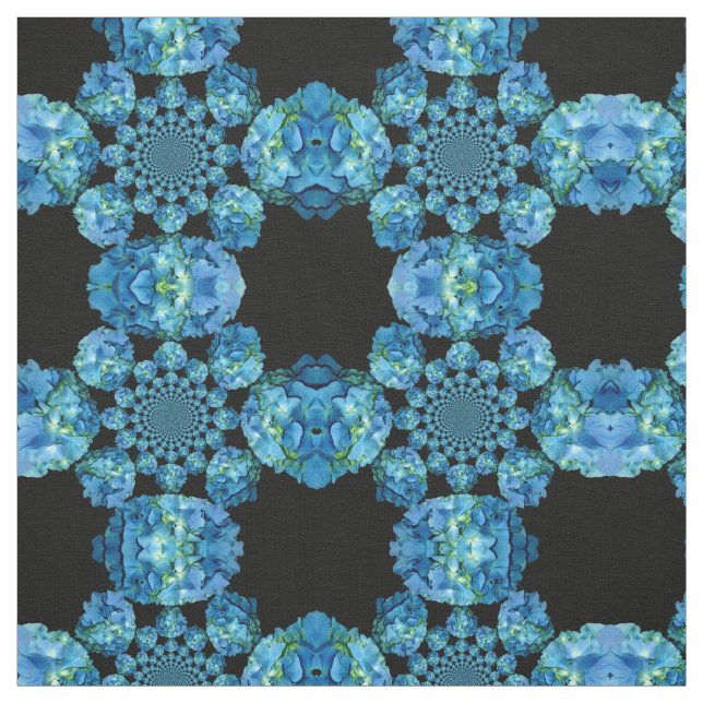 Blue Hydrangea - mandala Fabric (Swatch)