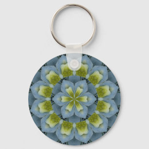 Blue Hydrangea Mandala Image 2 Keychain